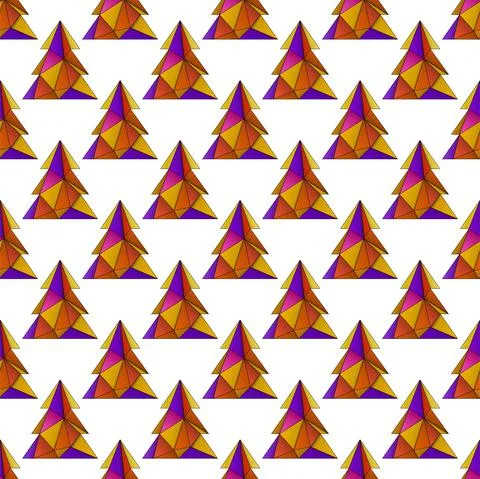 Vector seamless pattern with colorful christmas tree from triangles Illustrazione stock