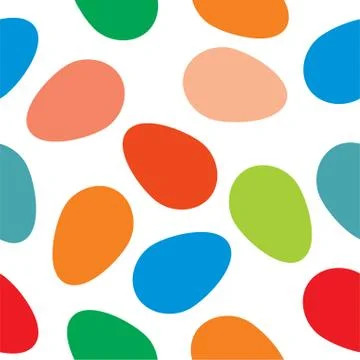 Vector seamless pattern with colorful Easter eggs isolated. Stock Illustration