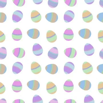 Vector seamless pattern of colorful Easter eggs with abstract zigzag and past 스톡 일러스트