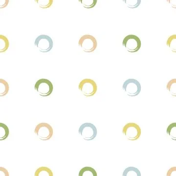 Vector seamless pattern with colorful hand drawn circles. Stock Illustration