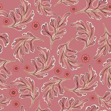 Vector seamless pattern with colorful leaves Illustrazione stock