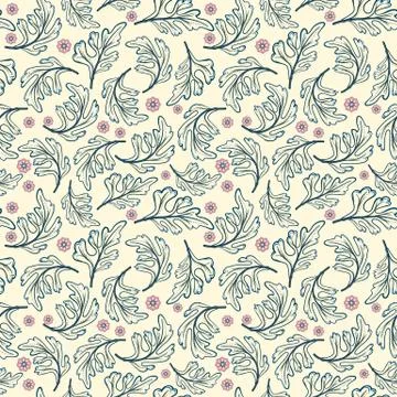 Vector seamless pattern with colorful leaves Illustrazione stock