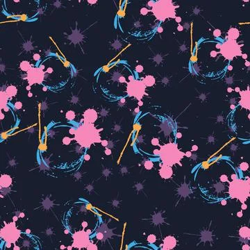 Vector Seamless pattern with colorful paint splatters Stock Illustration