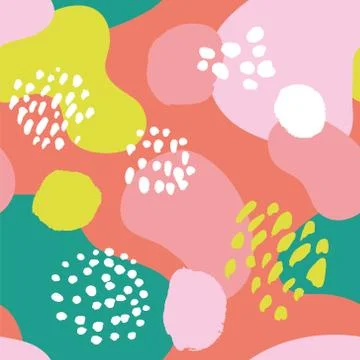 Vector seamless pattern. Colorful painted watercolor points. Stock Illustration