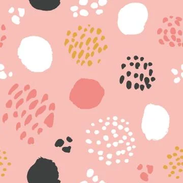 Vector seamless pattern. Colorful painted watercolor points. Stock Illustration