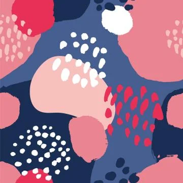 Vector seamless pattern. Colorful painted watercolor points. Stock Illustration