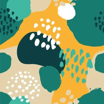 Vector seamless pattern. Colorful painted watercolor points. Stock Illustration