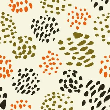 Vector seamless pattern. Colorful painted watercolor points. Stock Illustration