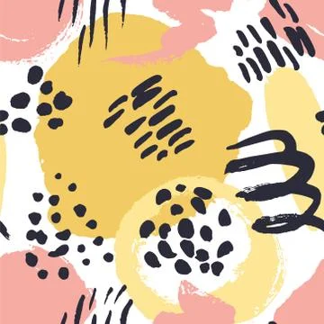 Vector seamless pattern. Colorful painted watercolor points. Illustrazione stock