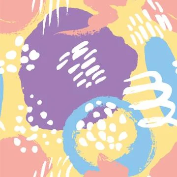 Vector seamless pattern. Colorful painted watercolor points. Stock Illustration