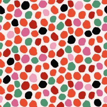Vector seamless pattern. Colorful painted watercolor points. Stock Illustration