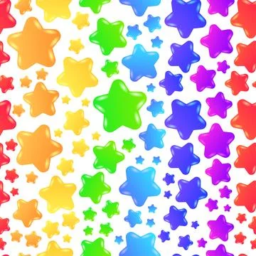 Vector seamless pattern with colorful rainbow painted stars 스톡 일러스트