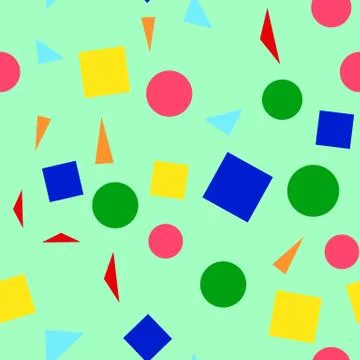 Vector seamless pattern of colorful simple shapes Illustrazione stock