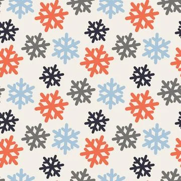 Vector seamless pattern with colorful snowflakes Vector seamless pattern w... Stock Photos
