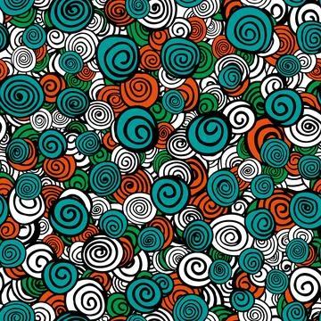 Vector seamless pattern with colorful spiral abstract background Stock Illustration