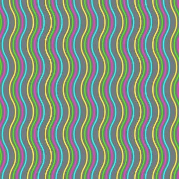 Vector Seamless Pattern. Colorful vertical wavy lines on a grey background 스톡 일러스트