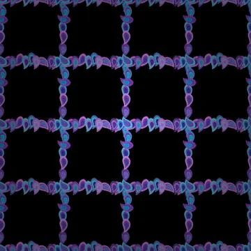 Vector. Seamless pattern. Comic style doodle frame consists of black, blue and v 스톡 일러스트