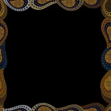 Vector. Seamless pattern. Comic style doodle frame consists of blue, yellow and Stockillustratie