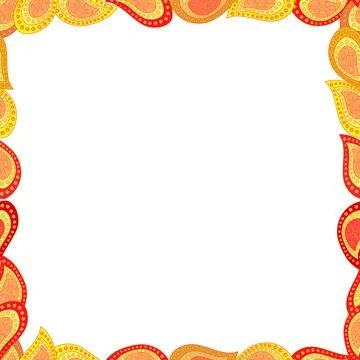 Vector. Seamless pattern. Comic style doodle frame consists of orange, white and 스톡 일러스트