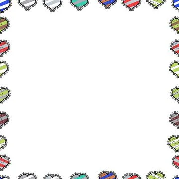 Vector. Seamless pattern. Comic style doodle frame consists of black, gray and w Stock Illustration