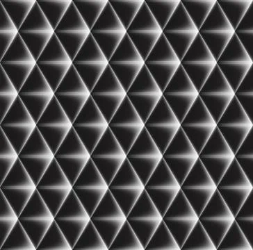Vector seamless pattern of concave triangles with glowing edges 스톡 일러스트