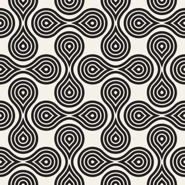 Vector seamless pattern. Concentric circle shapes tiling. Geometric striped Illustrazione stock