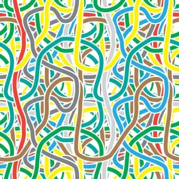 Vector seamless pattern - continuous color stripes like a festive streamers Stockillustratie