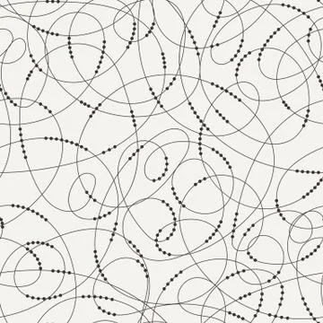 Vector seamless pattern of contrasting swirling lines Stock Illustration