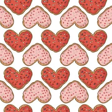 Vector seamless pattern with cookies Stock Illustration