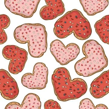 Vector seamless pattern with cookies Stock Illustration