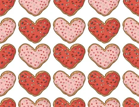 Vector seamless pattern with cookies Stock Illustration