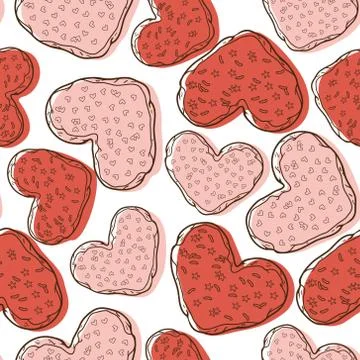 Vector seamless pattern with cookies Stock Illustration