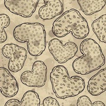 Vector seamless pattern with cookies Stock Illustration