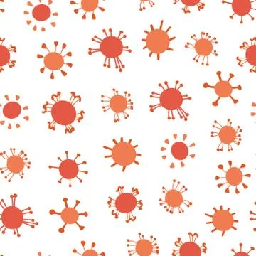 Vector seamless pattern with coronaviruses. Stock Illustration