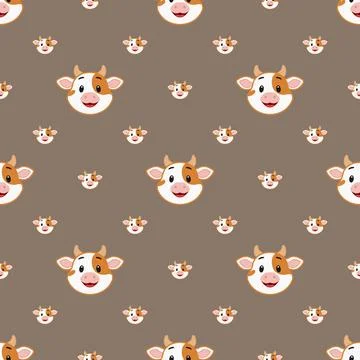 Vector seamless pattern of a cow Stock Illustration