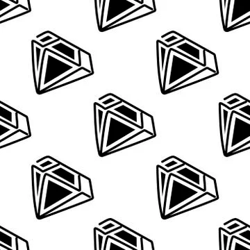 Vector seamless pattern. Crystals or gems on white background, hand drawing g Stockillustratie
