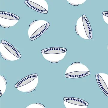 Vector seamless pattern with cups Stock Illustration