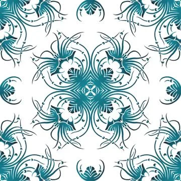 Vector seamless pattern curl ornament Stock Illustration