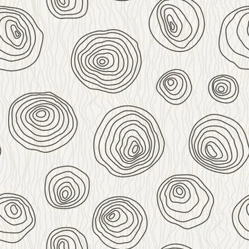Vector seamless pattern of the curves circles Stock Illustration