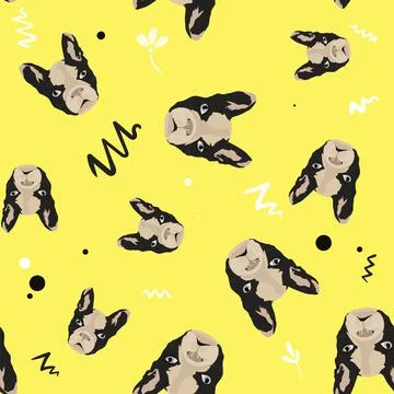 Vector seamless pattern with cute cartoon dog. Can be used as a background Stock Illustration