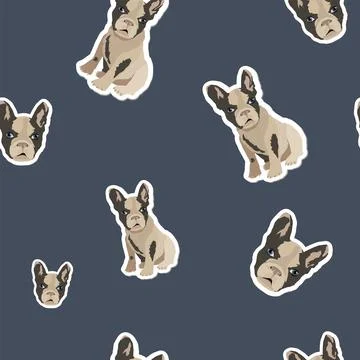 Vector seamless pattern with cute cartoon dog. Can be used as a background Stock Illustration