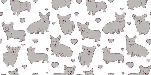 Vector seamless pattern with cute dogs Stock-Illustration