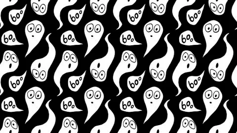 Vector seamless pattern with cute Ghosts. Background and texture for Hallowee Illustrazione stock