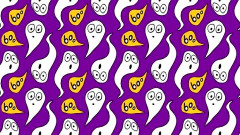 Vector seamless pattern with cute Ghosts. Background and texture for Hallowee Illustrazione stock