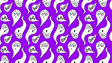 Vector seamless pattern with cute Ghosts. Background and texture for Hallowee Illustrazione stock
