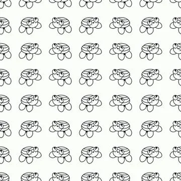 Vector seamless pattern cute turtule Doodle Stock Illustration