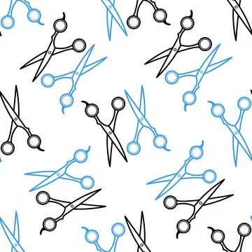 Vector seamless pattern with cutting scissors. Scissors icon seamless pattern Stock Illustration