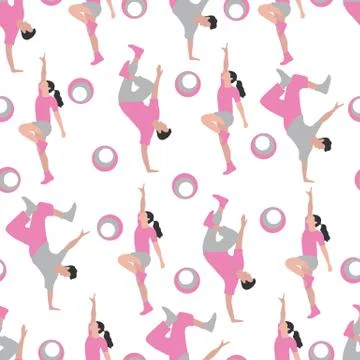 Vector seamless pattern with dancing people Illustrazione stock
