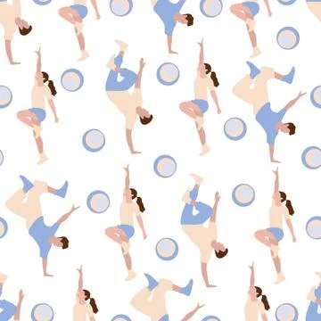 Vector seamless pattern with dancing people Illustrazione stock