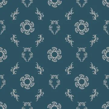 Vector seamless pattern with decorative climbing flowers. Stock Illustration